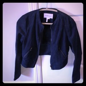 Suede Blue Cropped Blazer. WORN TWICE